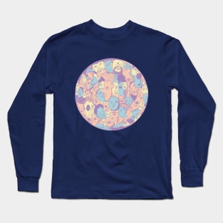 Retro Blend Many Faces Long Sleeve T-Shirt